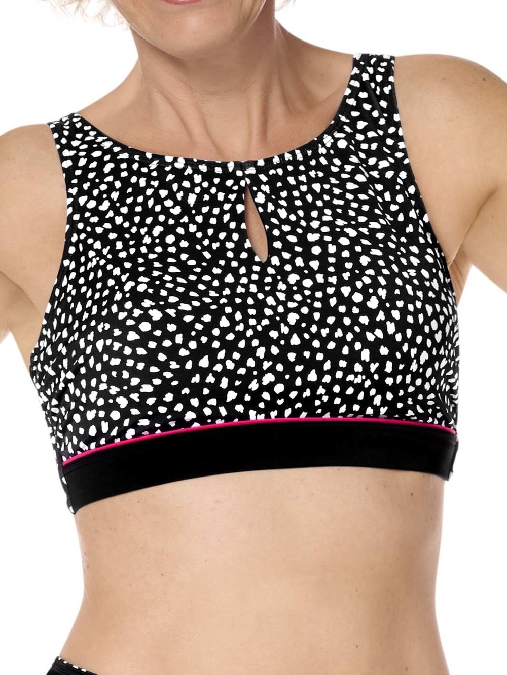 Amoena Manila High Neck Wireless Bikini Top Women’s Size 8 B-Cup Spotted
